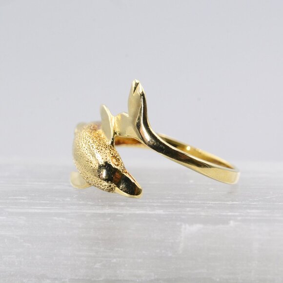 14K Dolphin Wrap Ring - Picture 7 of 11